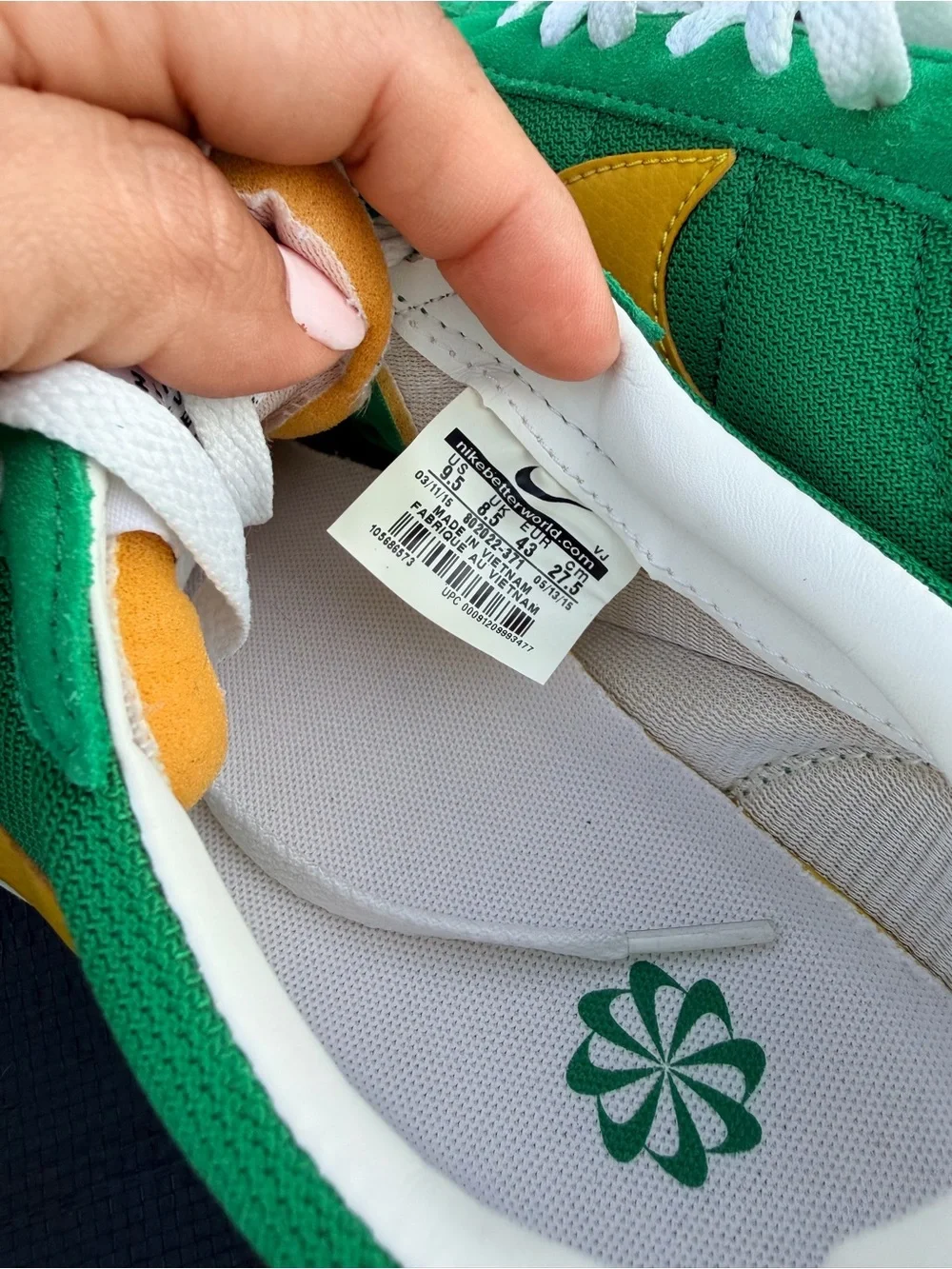 Nike Roshe Run LD-1000 Cortez Yellow QS Sz 7 Vntg Waffle 802022-371 OREGON DUCKS